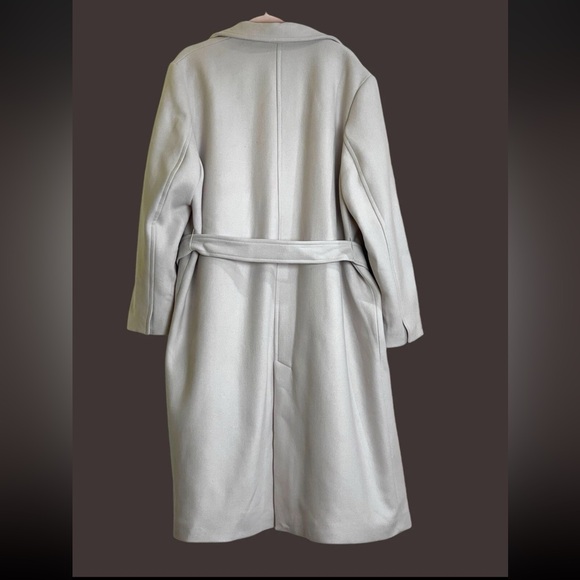ZARA MANTECO WOOL TRENCH COAT  COLLECTION NWT XXL - XL cream Open Front Belted - Picture 3 of 15